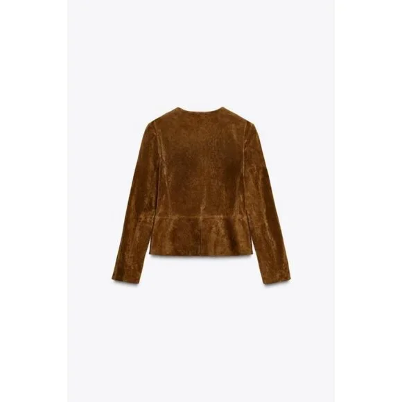 ZARA 100% LEATHER JACKET - Picture 8 of 9